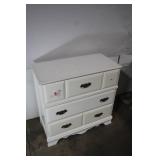 White 3-Drawer Dresser with Floral Knobs