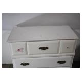 White 3-Drawer Dresser with Floral Knobs