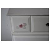 White 3-Drawer Dresser with Floral Knobs