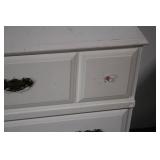 White 3-Drawer Dresser with Floral Knobs