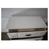 White 3-Drawer Dresser with Floral Knobs