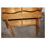 Antique Wooden Sideboard with Carved Details and Mirror