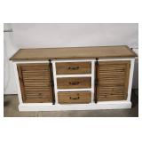 Rustic Buffet Cabinet with Three Drawers and Shutter Doors