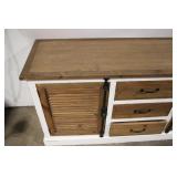 Rustic Buffet Cabinet with Three Drawers and Shutter Doors
