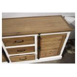 Rustic Buffet Cabinet with Three Drawers and Shutter Doors