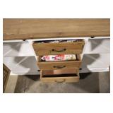 Rustic Buffet Cabinet with Three Drawers and Shutter Doors