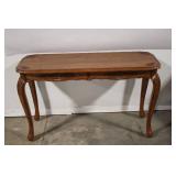 Vintage Carved Wood Console Table with Floral Accents