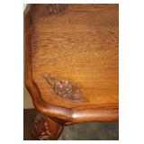 Vintage Carved Wood Console Table with Floral Accents