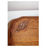 Vintage Carved Wood Console Table with Floral Accents