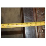 Antique Carved Wooden Storage Chest with Brass Accents