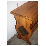 Vintage Wooden Side Table with Magazine Rack