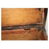 Vintage Wooden Steamer Trunk with Metal Accents