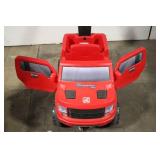 Red Little Tikes Raptor Ride-On Toy Truck with Steering Handle