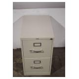 Used Two-Drawer Metal File Cabinet with Lock