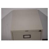 Used Two-Drawer Metal File Cabinet with Lock