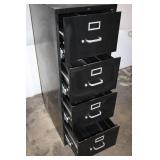 Used 4-Drawer Black Metal Filing Cabinet