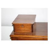 Antique Wooden Dresser with Unique Carved Handles