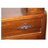 Antique Wooden Dresser with Unique Carved Handles