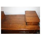 Antique Wooden Dresser with Unique Carved Handles