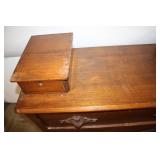 Antique Wooden Dresser with Unique Carved Handles