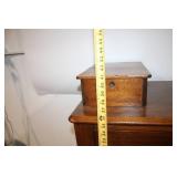 Antique Wooden Dresser with Unique Carved Handles