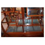 Elegant Wooden Glass Display Cabinet with Carved Bird Design