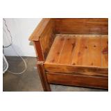 Antique Wooden Bench with Intricate Carvings