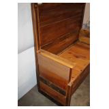 Antique Wooden Bench with Intricate Carvings