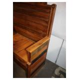 Antique Wooden Bench with Intricate Carvings