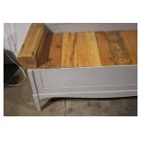 Vintage Wooden Bench with Distressed Finish