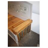 Vintage Wooden Bench with Distressed Finish