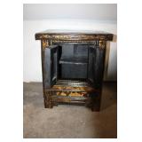 Vintage Black Lacquer Chinese Cabinet with Intricate Inlay