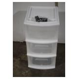 3-Drawer Plastic Storage Unit with Casters