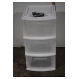 3-Drawer Plastic Storage Unit with Casters