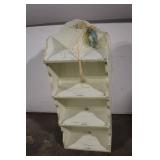 Vintage Distressed Wood Wall Shelf with Floral Accents