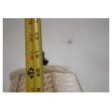 Vintage Floor Lamp with Woven Shade and Decorative Base