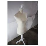 Adjustable Female Dress Form Mannequin on White Stand
