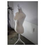 Adjustable Female Dress Form Mannequin on White Stand