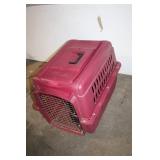 Large Red Pet Carrier Crate with Metal Door