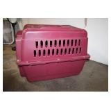 Large Red Pet Carrier Crate with Metal Door