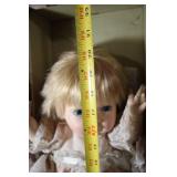 Vintage Porcelain Baby Doll with Lace Dress