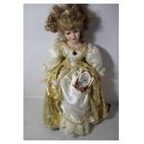 Ceramic Porcelain Doll in Victorian Style Dress