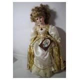 Ceramic Porcelain Doll in Victorian Style Dress