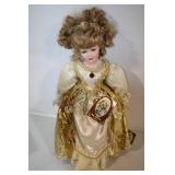 Ceramic Porcelain Doll in Victorian Style Dress
