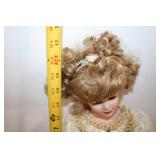 Ceramic Porcelain Doll in Victorian Style Dress