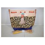 Leopard Print and Color-Block Crossbody Bucket Bag