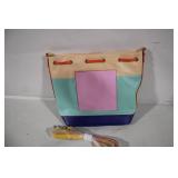 Leopard Print and Color-Block Crossbody Bucket Bag