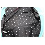 Light Blue Tote Bag with Polka Dot Interior