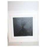 Set of 3 White Framed Wall Mirrors with Ribbon Hangers