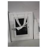 Set of 3 White Framed Wall Mirrors with Ribbon Hangers